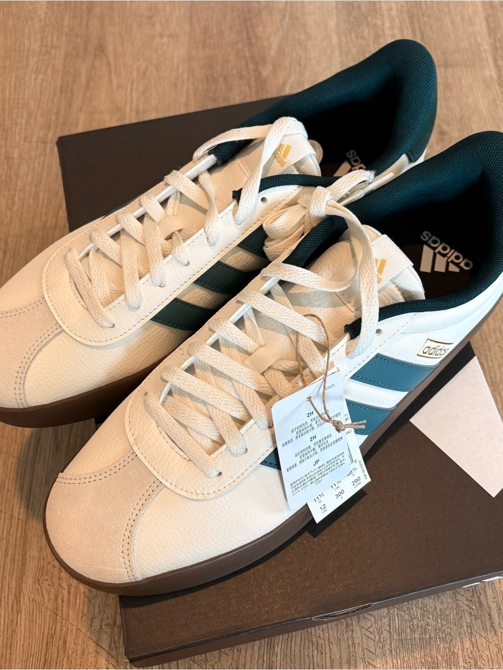 Adidas VL Court 3.0 Men's Shoes Core White Preloved Teal Color Way SZ 12 NEW - Picture 4 of 5